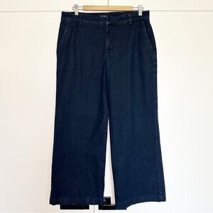 Liverpool Kelsey Wide Leg Trousers Indigo Rinse 10 34 buisness casual mid rise